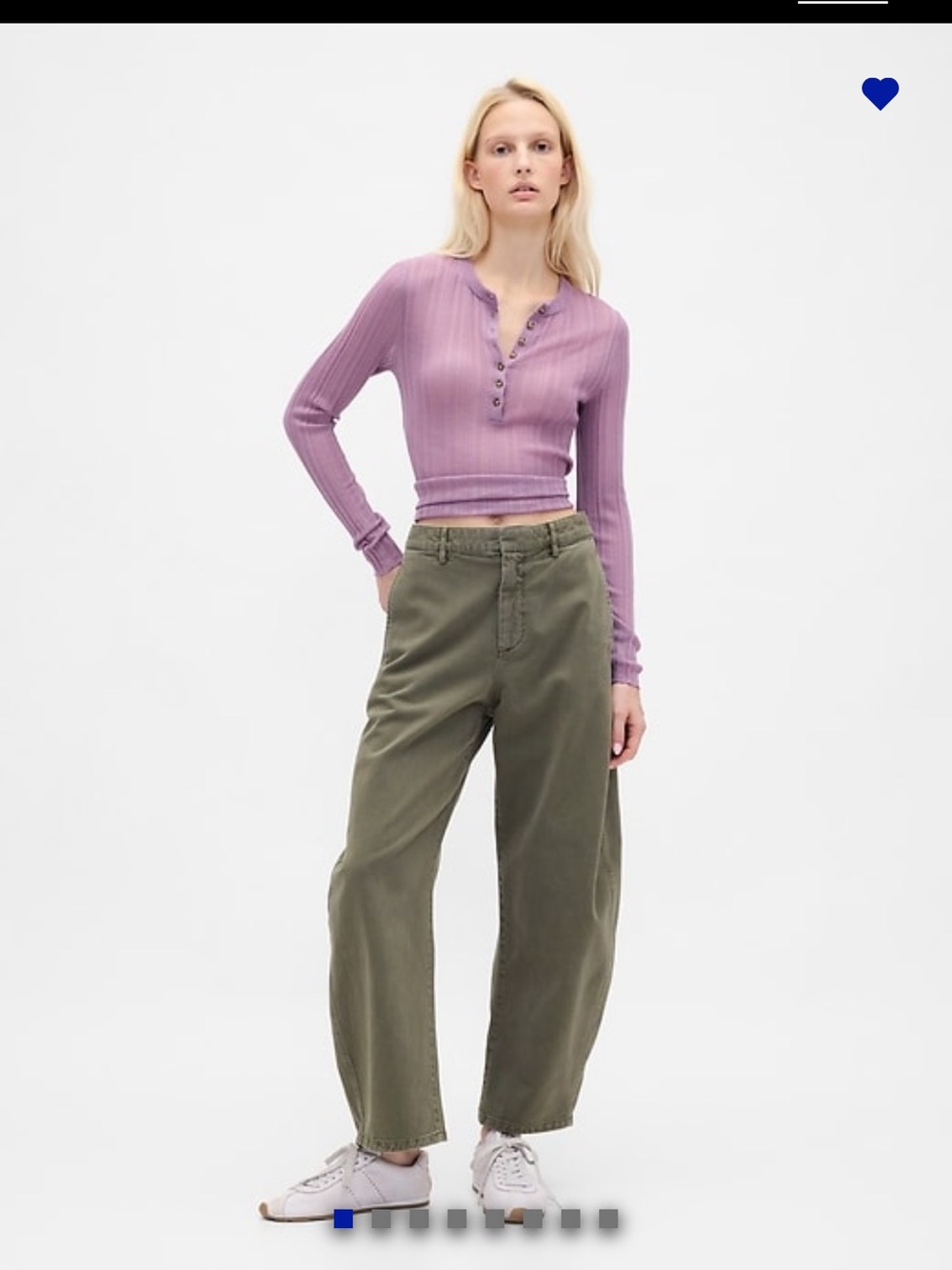 GAP Mid Rise Twill Barrel Pants